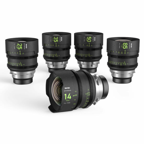 NiSi ATHENA PRIME Full Frame Cinema Lens Kit with 5 Lenses 14mm T2.4, 25mm T1.9, 35mm T1.9, 50mm T1.9, 85mm T1.9 + Hard Case (PL Mount) NiSi Athena Cinema Lenses | NiSi Filters New Zealand |