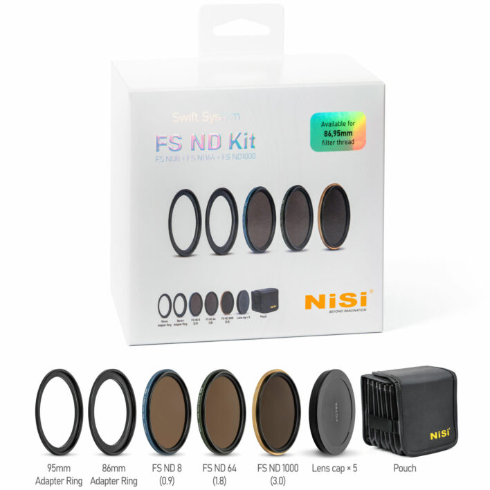 NiSi SWIFT FS ND Filter Kit with ND8 (3 Stop), ND64 (6 Stop) and ND1000 (10 Stop) for 86mm | 95mm Filter Threads + Case NiSi Circular Filters | NiSi Filters New Zealand |