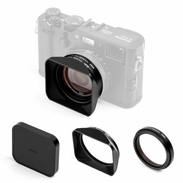 NiSi X100 Series NC UV Filter with 49mm Filter Adaptor, Metal Lens Hood and Lens Cap for Fujifilm X100/X100S/X100F/X100T/X100V/X100VI (Black) Filter Systems for Compact Cameras | NiSi Filters New Zealand |