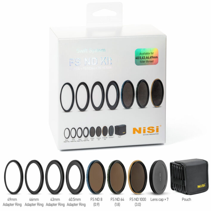 NiSi SWIFT FS ND Filter Kit with ND8 (3 Stop), ND64 (6 Stop) and ND1000 (10 Stop) for 40.5mm | 43mm | 46mm | 49mm Filter Threads + Case NiSi Circular Filters | NiSi Filters New Zealand |