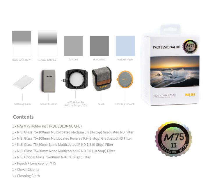 NiSi M75-II 75mm Professional Kit with True Color NC CPL M75 Kits | NiSi Filters New Zealand | 38
