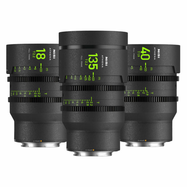 NiSi ATHENA PRIME Full Frame Cinema Lens ADD-ON Kit with 3 Lenses 18mm T2.2 , 40mm T1.9, 135 T2.2 + Hard Case (G Mount | No Drop In Filter) ADD-ON KIT (3 LENSES) | NiSi Filters New Zealand |