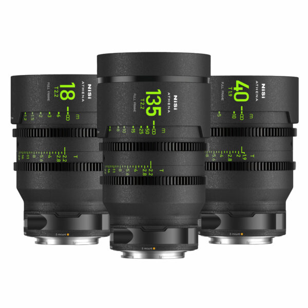 NiSi ATHENA PRIME Full Frame Cinema Lens ADD-ON Kit with 3 Lenses 18mm T2.2, 40mm T1.9, 135mm T2.2 + Hard Case (E Mount) ADD-ON KIT (3 LENSES) | NiSi Filters New Zealand |