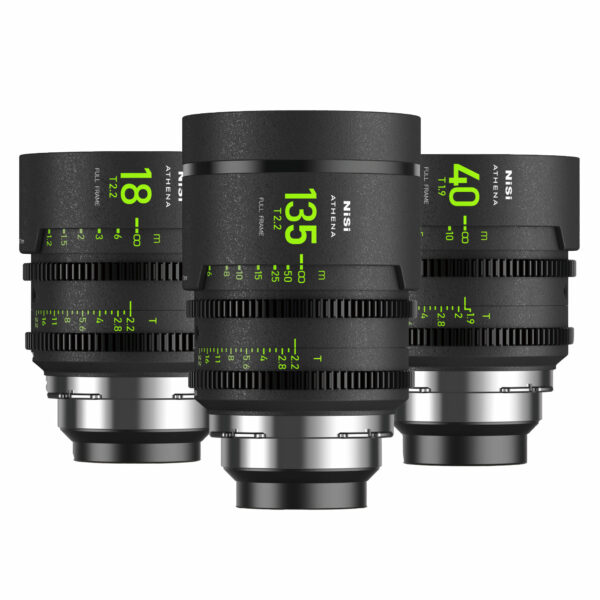 NiSi ATHENA PRIME Full Frame Cinema Lens ADD-ON Kit with 3 Lenses 18mm T2.2, 40mm T1.9, 135mm T2.2 + Hard Case (PL Mount) ADD-ON KIT (3 LENSES) | NiSi Filters New Zealand |