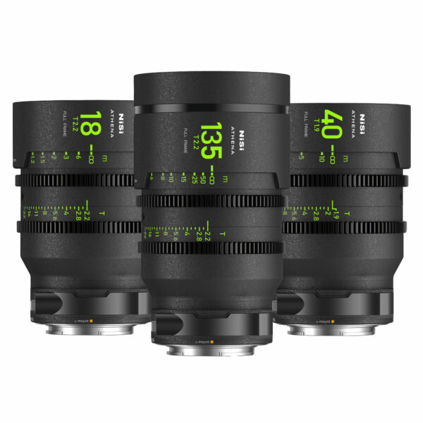 NiSi ATHENA PRIME Full Frame Cinema Lens ADD-ON Kit with 3 Lenses 18mm T2.2, 40mm T1.9, 135mm T2.2 + Hard Case (L Mount) ADD-ON KIT (3 LENSES) | NiSi Filters New Zealand |