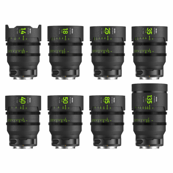 NiSi ATHENA PRIME Full Frame Cinema Lens MASTER Kit with 8 Lenses 14mm T2.4, 18mm T2.2, 25mm T1.9, 35mm T1.9, 40mm T1.9, 50mm T1.9, 85mm T1.9, 135mm T2.2 + Hard Case (RF Mount) MASTER KIT (8 LENSES) | NiSi Filters New Zealand |